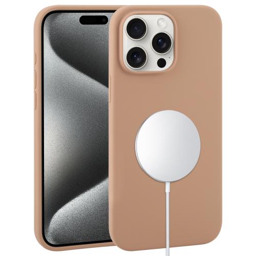 

For iPhone 15 Pro Liquid Silicone Full Coverage MagSafe Phone Case(Brown)