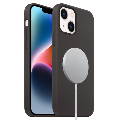 

For iPhone 15 Plus MagSafe Liquid Silicone Full Coverage Phone Case(Black)