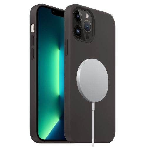 

For iPhone 13 Pro Max MagSafe Liquid Silicone Full Coverage Phone Case(Black)