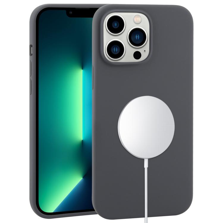

For iPhone 13 Pro Max Liquid Silicone Full Coverage MagSafe Phone Case(Midnight Black)