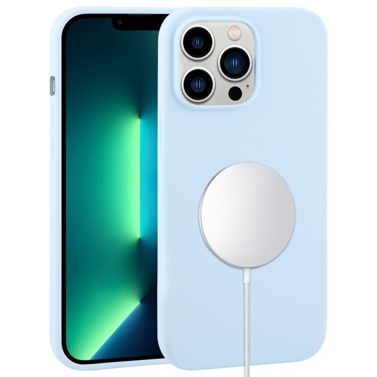 

For iPhone 13 Pro Max Liquid Silicone Full Coverage MagSafe Phone Case(Sierra Blue)
