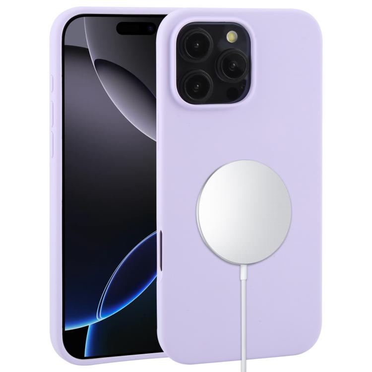 

For iPhone 16 Pro Liquid Silicone Full Coverage MagSafe Phone Case(Lilac Purple)