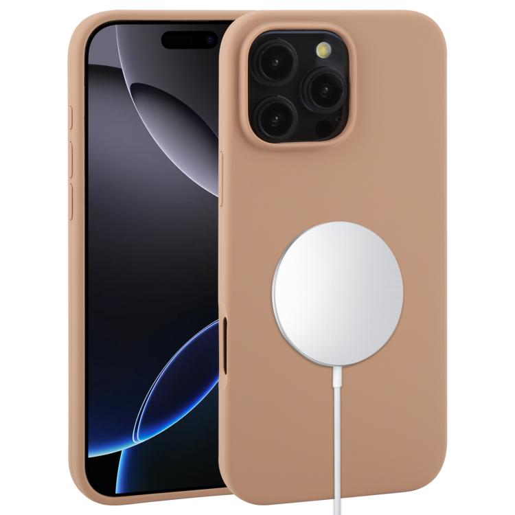 

For iPhone 16 Pro Liquid Silicone Full Coverage MagSafe Phone Case(Brown)