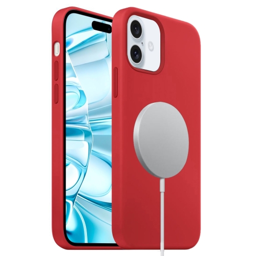 

For iPhone 16 Plus Liquid Silicone Full Coverage MagSafe Phone Case(Red)