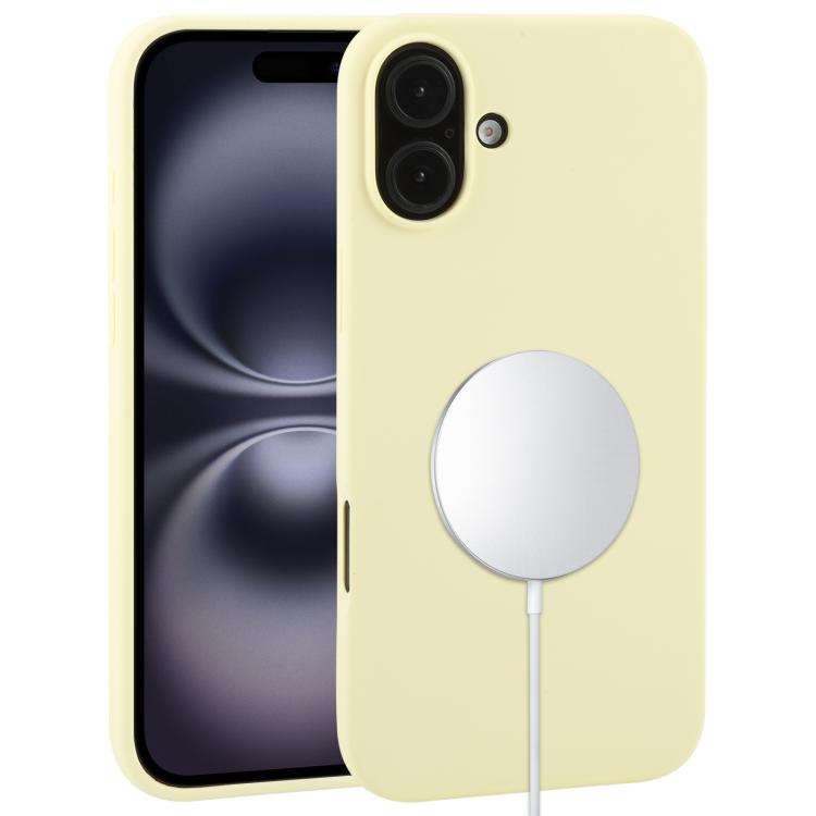 

For iPhone 16 Liquid Silicone Full Coverage MagSafe Phone Case(Light Yellow)
