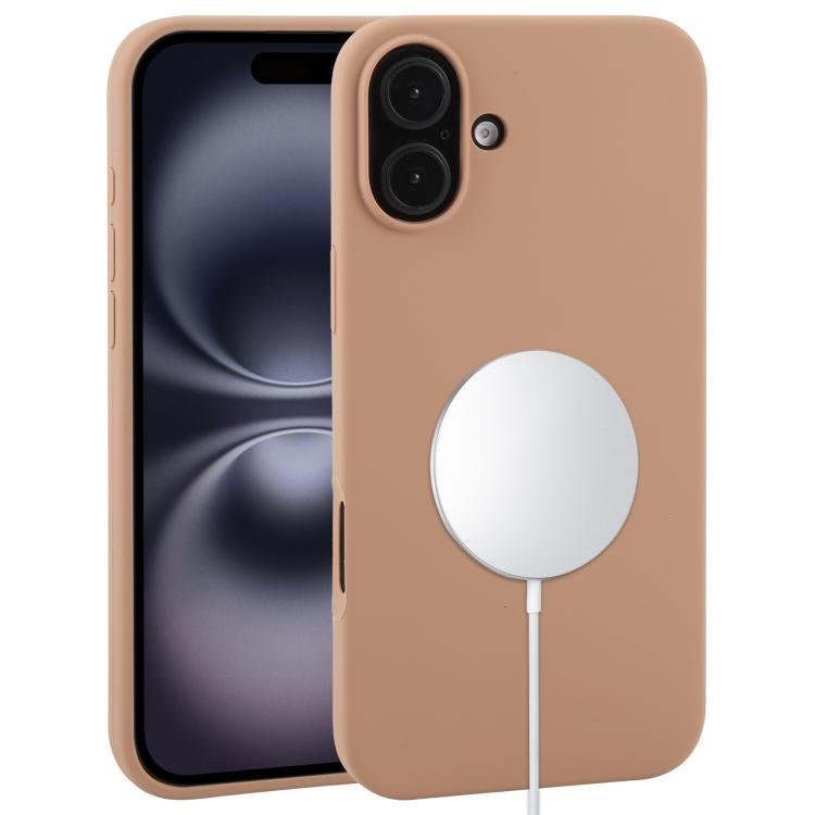 

For iPhone 16 Liquid Silicone Full Coverage MagSafe Phone Case(Brown)
