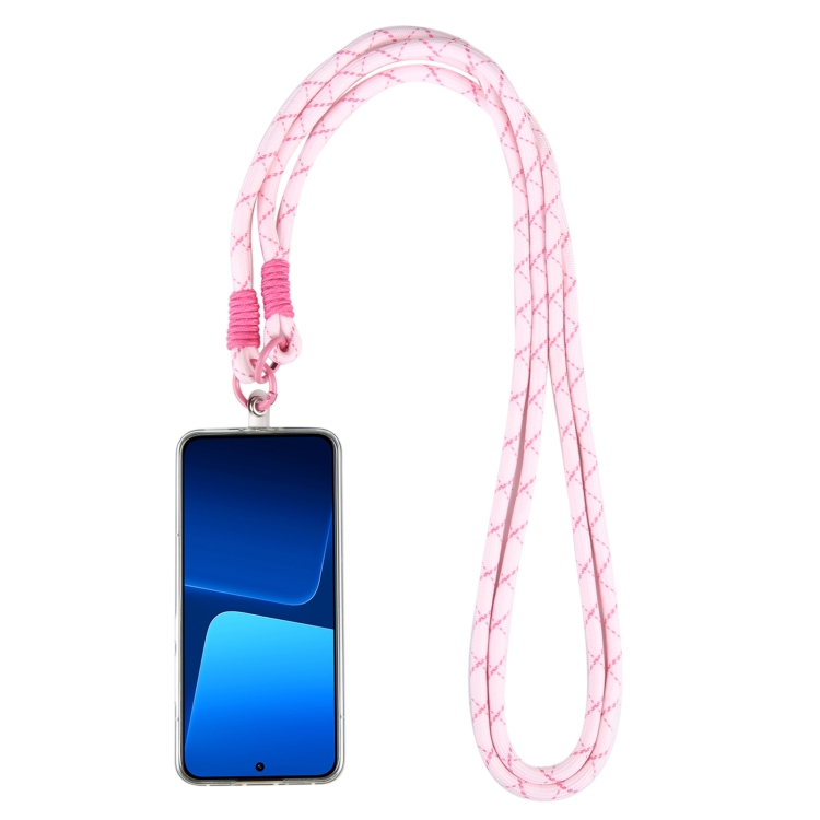 

Dopamine Color Double Buckle Twist Rope Long Lanyard(Light Pink)