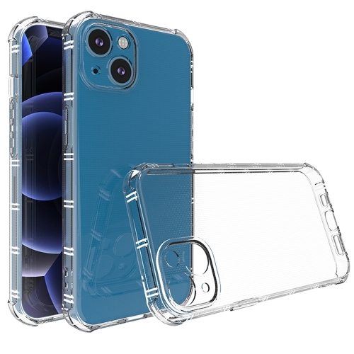

For iPhone 15 Plus Straight Side Dual Bone Anti-fall TPU Phone Case(Transparent)
