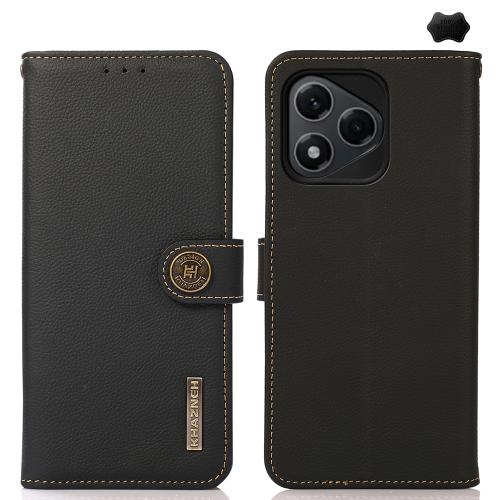 

For Honor 400 Lite KHAZNEH Custer Genuine Leather RFID Phone Case(Black)