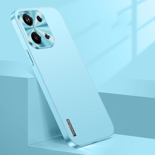 

For OPPO Reno9 Streamer Series Micro Frosted Metal Paint PC Phone Case(Sierra Blue)