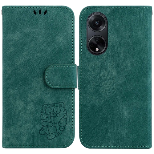 

For OPPO A98 5G / F23 5G India Little Tiger Embossed Leather Phone Case(Green)