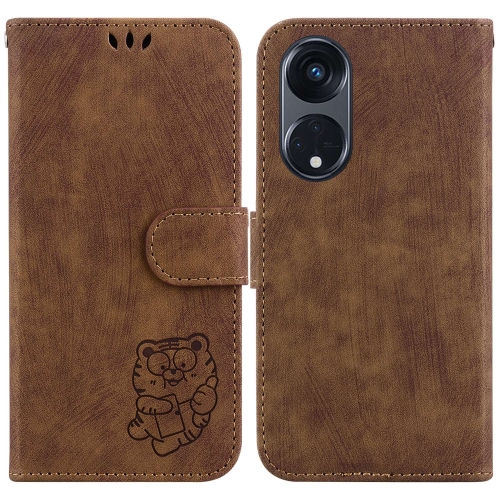 

For OPPO Reno8 T 5G / A1 Pro 5G Little Tiger Embossed Leather Phone Case(Brown)