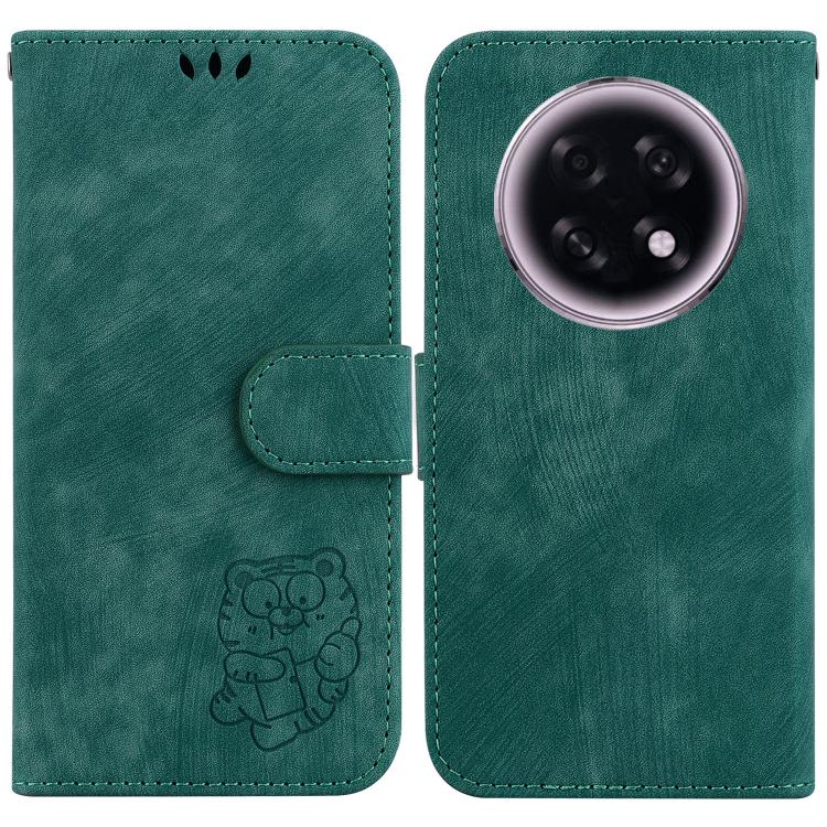 

For OPPO A6 GT 5G Little Tiger Embossed Leather Phone Case(Green)