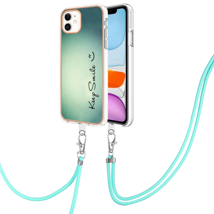 

For iPhone 11 Electroplating Dual-side IMD Phone Case with Lanyard(Smile)