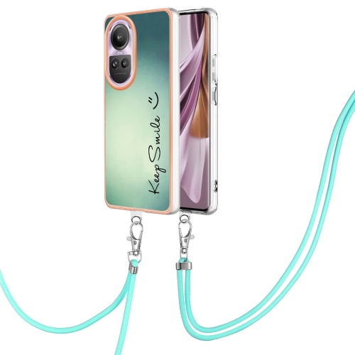 

For OPPO Reno10 Pro 5G Global Electroplating Dual-side IMD Phone Case with Lanyard(Smile)