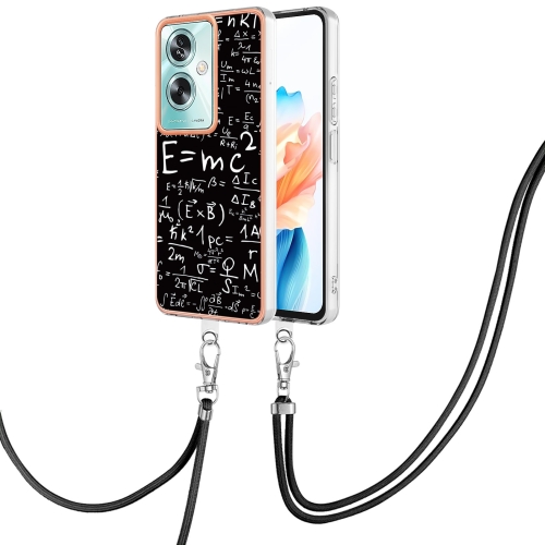 

For OPPO A79 5G Global Electroplating Dual-side IMD Phone Case with Lanyard(Equation)