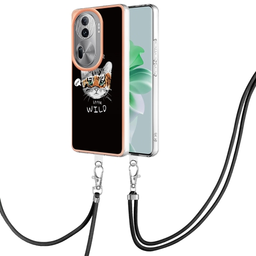 

For OPPO Reno11 Pro 5G Global Electroplating Dual-side IMD Phone Case with Lanyard(Natural Growth)