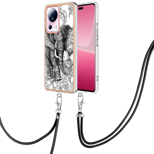 

For Xiaomi 13 Lite 5G Electroplating Dual-side IMD Phone Case with Lanyard(Totem Elephant)