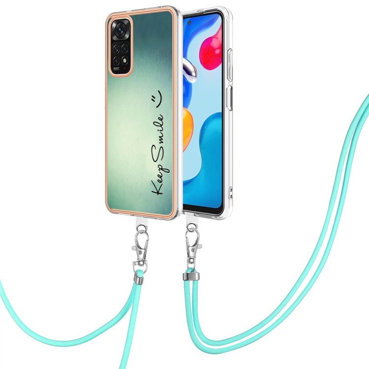 

For Xiaomi Redmi Note 11s / Note 11 4G Electroplating Dual-side IMD Phone Case with Lanyard(Smile)