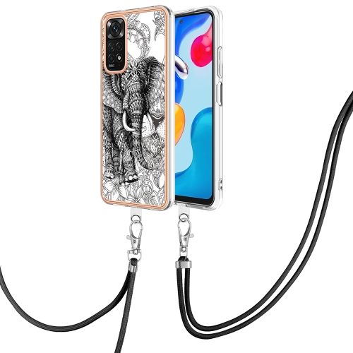 

For Xiaomi Redmi Note 11s / Note 11 4G Electroplating Dual-side IMD Phone Case with Lanyard(Totem Elephant)