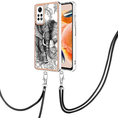 

For Xiaomi Redmi Note 12 Pro 4G Global Electroplating Dual-side IMD Phone Case with Lanyard(Totem Elephant)
