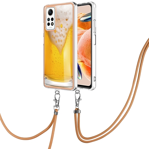 

For Xiaomi Redmi Note 12 Pro 4G Global Electroplating Dual-side IMD Phone Case with Lanyard(Draft Beer)