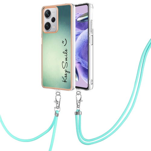 

For Xiaomi Redmi Note 12 Pro+ Global Electroplating Dual-side IMD Phone Case with Lanyard(Smile)