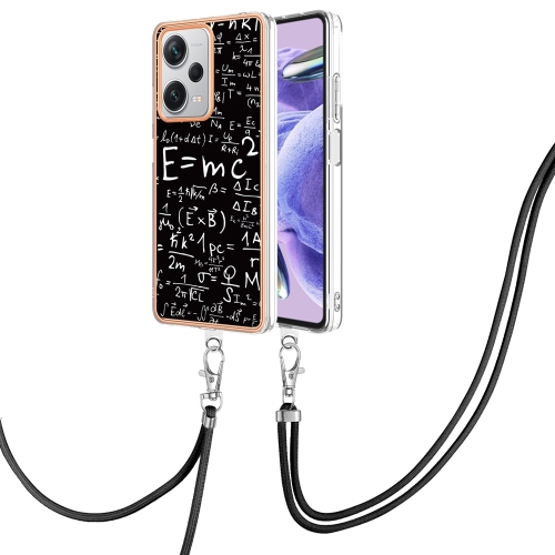 

For Xiaomi Redmi Note 12 Pro+ Global Electroplating Dual-side IMD Phone Case with Lanyard(Equation)
