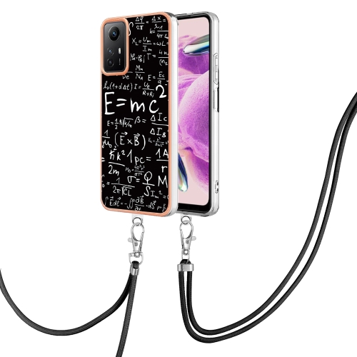 

For Xiaomi Redmi Note 12S 4G Electroplating Dual-side IMD Phone Case with Lanyard(Equation)