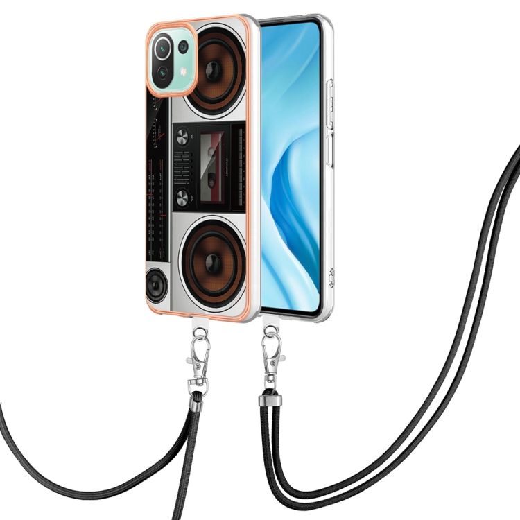 

For Xiaomi Mi 11 Lite Electroplating Dual-side IMD Phone Case with Lanyard(Retro Radio)