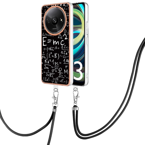 

For Xiaomi Redmi A3 Electroplating Dual-side IMD Phone Case with Lanyard(Equation)