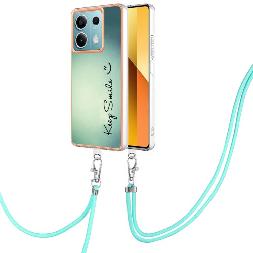 

For Xiaomi Redmi Note 13 5G Global Electroplating Dual-side IMD Phone Case with Lanyard(Smile)