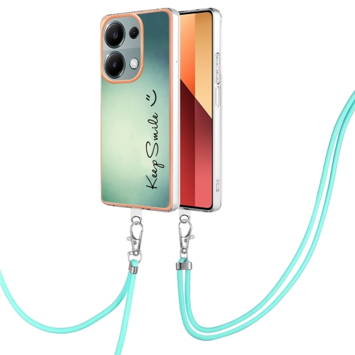 

For Xiaomi Redmi Note 13 Pro 4G Global Electroplating Dual-side IMD Phone Case with Lanyard(Smile)