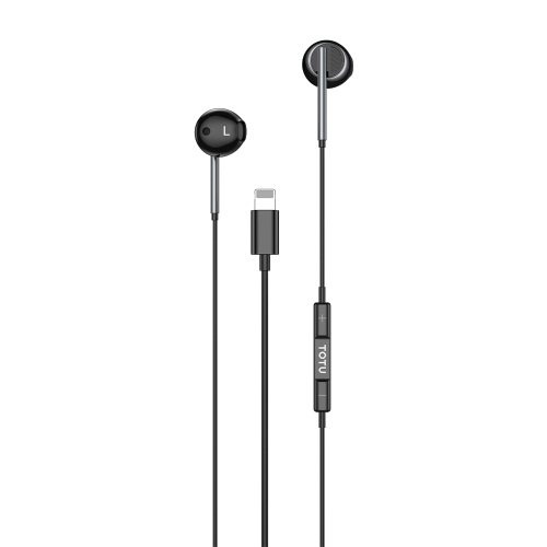 

TOTU EP-3 In-Ear Wired Earphone Cable Length:1.2m, Plug Type:8 Pin(Black)