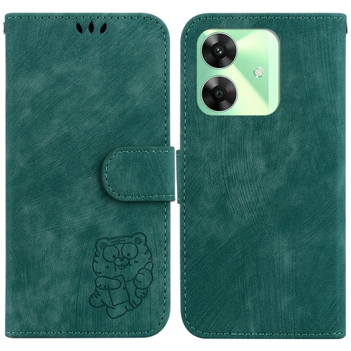 

For Realme C61 / C63 / Note 60 Little Tiger Embossed Leather Phone Case(Green)