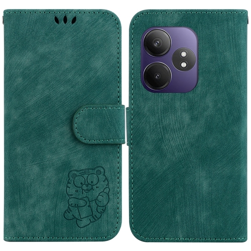 

For Realme GT 6 / GT 6T / GT Neo6 Little Tiger Embossed Leather Phone Case(Green)