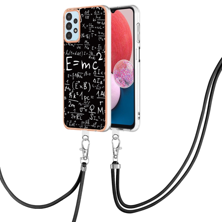 

For Samsung Galaxy A54 5G Electroplating Dual-side IMD Phone Case with Lanyard(Equation)