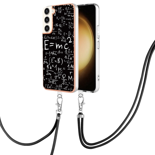 

For Samsung Galaxy S22+ 5G Electroplating Dual-side IMD Phone Case with Lanyard(Equation)