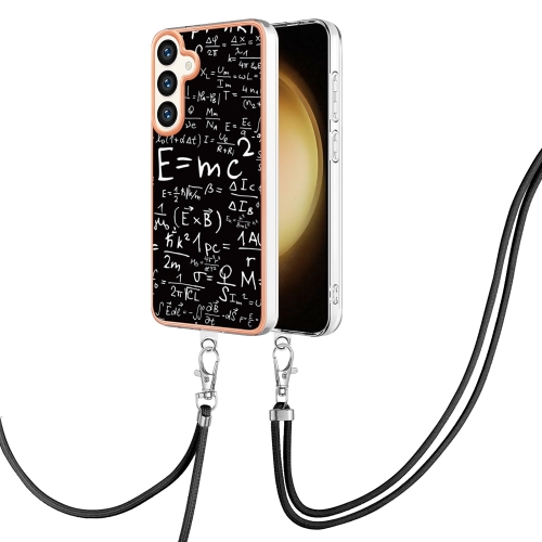 

For Samsung Galaxy S24+ 5G Electroplating Dual-side IMD Phone Case with Lanyard(Equation)