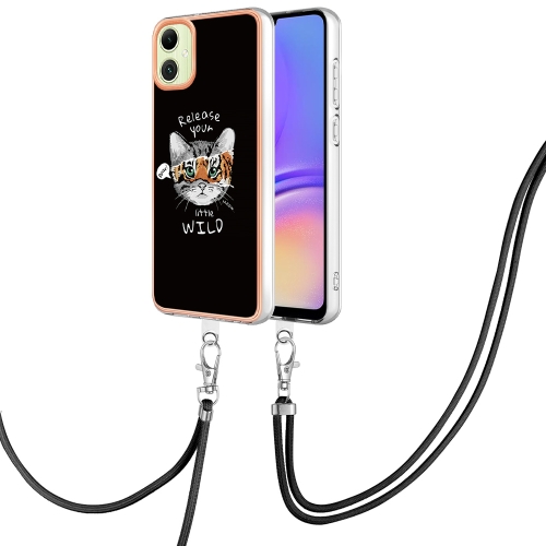 

For Samsung Galaxy A05 Electroplating Dual-side IMD Phone Case with Lanyard(Natural Growth)