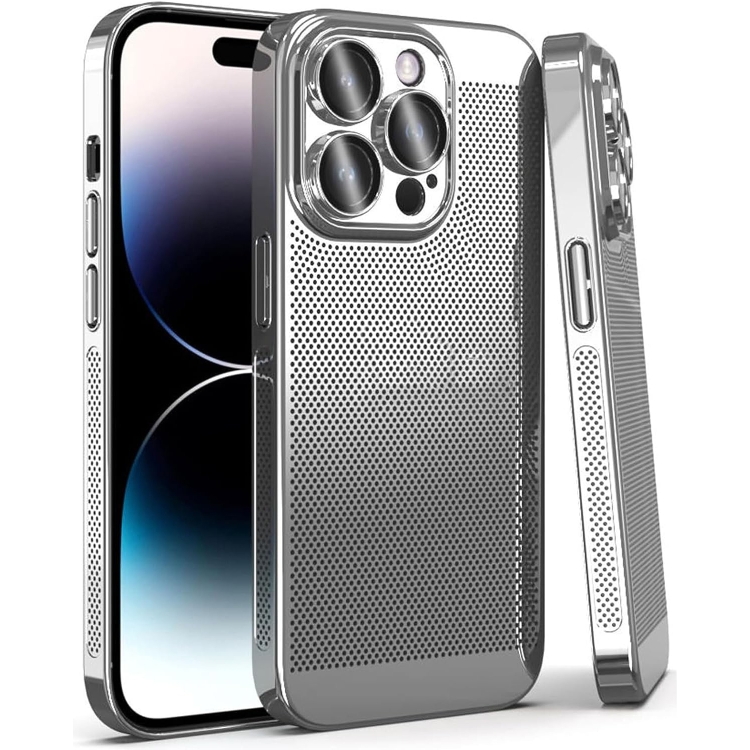 

For iPhone 15 Pro Fine Mesh Cooling Phone Case(Silver)