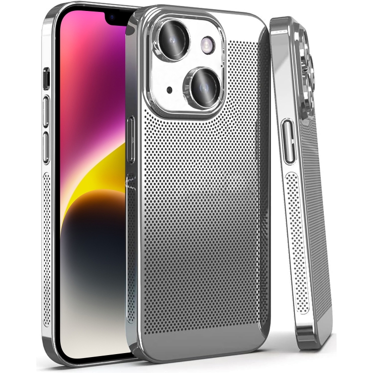 

For iPhone 15 Fine Mesh Cooling Phone Case(Silver)