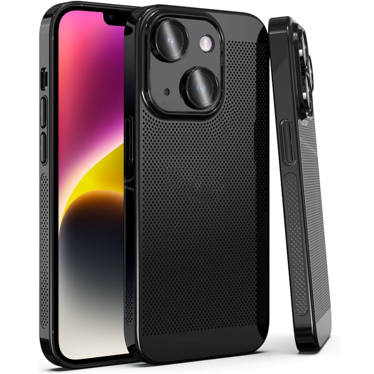 

For iPhone 14 Fine Mesh Cooling Phone Case(Black)