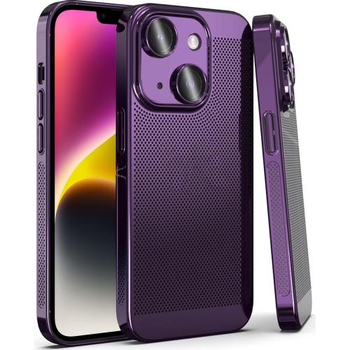 

For iPhone 14 Fine Mesh Cooling Phone Case(Purple)