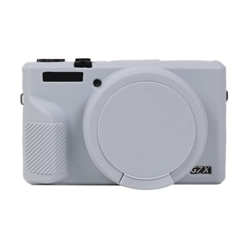 

For Canon PowerShot G7 X Mark III / G7X3 Soft Silicone Protective Case with Lens Cover(Grey)