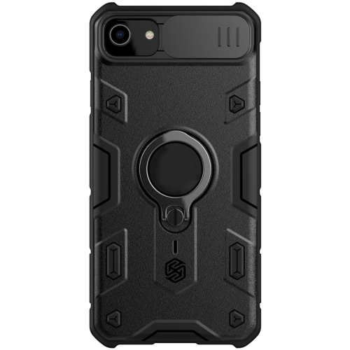 

For iPhone SE 2022 / SE 2020 / 8 / 7 NILLKIN Shockproof CamShield Armor Protective Case with Invisible Ring Holder(Black)