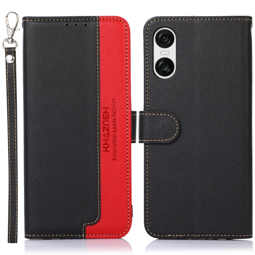 

For Sony Xperia 10 VI KHAZNEH Litchi Texture Leather RFID Phone Case(Black)