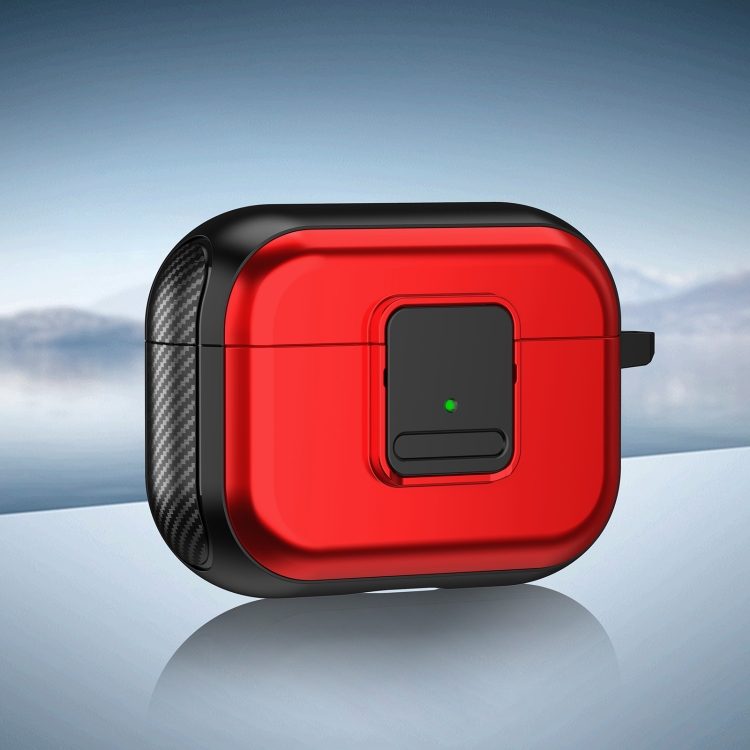 

For AirPods Pro 2 TPU + PC Wireless Earphones Case with Magnetic Switch(Red)