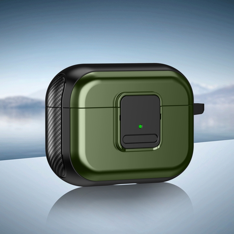 

For AirPods Pro 2 TPU + PC Wireless Earphones Case with Magnetic Switch(Army Green)