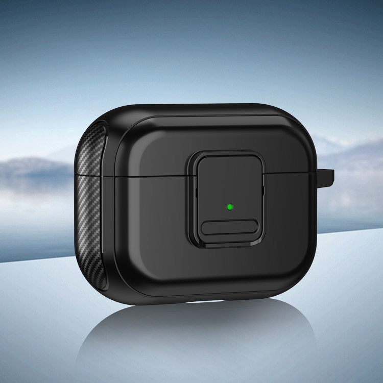 

For AirPods Pro TPU + PC Wireless Earphones Case with Magnetic Switch(Black)